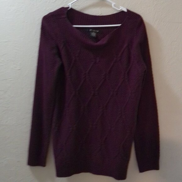 89th & Madison Cable Knit Sweater Plum Purple – Women’s Medium - Picture 1 of 2